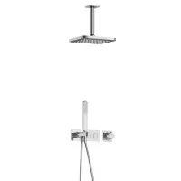 Hotbath Gal Complete thermostatische douche InBouwSet Gal met 2 pushbuttons met Plafondbuis Chroom IBS41CR2