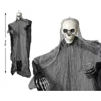 Halloween - Horror hangdecoratie spook/geest/skelet pop zwart 185 cm - Halloween decoratie poppen