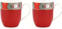 Pip studio. Blushing Birds Red. Set van 2 mokjes. 145ml