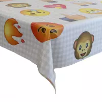 Tafelzeil/tafelkleed met emoji print 140 x 300 cm - Emoji - Kindertafelzeil