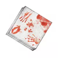 Thema feest papieren servetten bloederige print 80x stuks 33 cm - Halloween tafeldecoratie