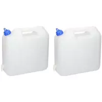 2x Jerrycan voor water 15 liter - inclusief schenkkraan - waterjerrycans / watertank