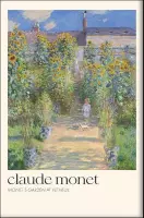 Walljar - Claude Monet - De Tuin Van Monet In Vétheuil - Muurdecoratie - Poster