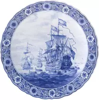 Royal Delft - wandbord (handgeschilderd) - Ø 40 cm - Delfts blauw - Michiel de Ruyter - VOC