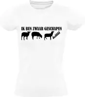 Ik ben zwaar geschapen Dames t-shirt | schaap | dier | dierendag | gewicht | cadeau | Wit