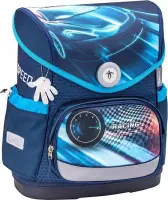 schooltas Race jongens 30,5 x 19 x 37 cm blauw/zwart