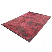 Laagpolig Vloerkleed Brooklyn Vintage Zwart-Rood-80 x 150 cm