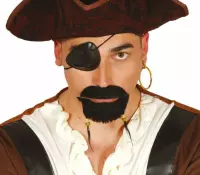 Piraten ooglapje met oorbellen