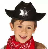 Fiestas Guirca Cowboyhoed Sheriff Junior 30 X 10 Cm Vilt Zwart
