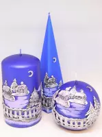 Set blauwe Winter Panorama kaarsen
