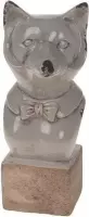 Figuren - Ceramic Fox 13.5x11x27.5cm Light Grey