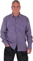 STØRVIK Werkblouse 100% Lange Mouw Heren Blauw / Rood - Maat M - EGERSUND