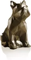 Brons gelakte figuurkaars, design: Bulldog Poly Hoogte 15 cm (24 uur)