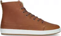 HUB Base Hoge sneakers - Leren Sneaker - Dames - Cognac - Maat 41