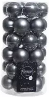 Titan Grey Combi Kerstballen - Tube A 36 Glass Mini Baubles Enamel-matt Stone Grey Dia4cm