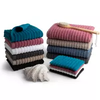 Seashell Wave Handdoek Set - 8 stuks - Zwart - 50x100cm - Premium