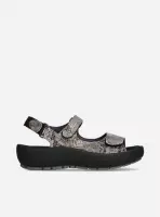 Wolky Sandalen Rio taupe snake print leer