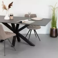 Eettafel Hennie 160x90 keramiek - zwart