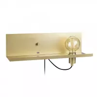 Multi Wandlamp Goud met USB connectie wandplank of boekenplank
