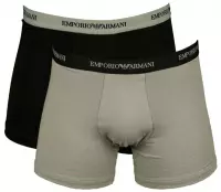 Emporio Armani Boxers Essential Core (2-pack) - heren boxers normale lengte - zwart en grijs -  Maat: M