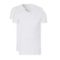 Ten Cate Basic T-shirt Wit Ronde Hals Slim Fit 2-Pack - L