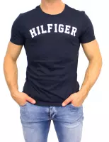 Tommy Hilfiger Shirt - Maat S  - Mannen - navy/ wit