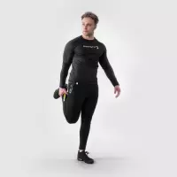 Body & Fit Hero Motion T Shirt - Sportshirt met Lange Mouwen - Fitness Shirt Mannen - Sporttop Heren - Zwart - Maat S