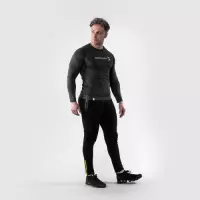 Body & Fit Hero Motion T Shirt - Sportshirt met Lange Mouwen - Fitness Shirt Mannen - Sporttop Heren - Grijs - Maat S