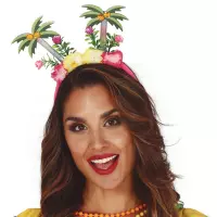 Fiestas Guirca Haarband Palmboom Dames Vilt Groen One-size