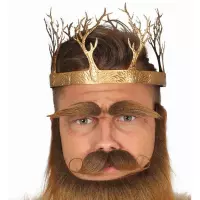 FIESTAS GUIRCA, S.L. - Goudkleurige middeleeuwse koning kroon voor volwassen - Accessoires > Toverstokken, tiara's