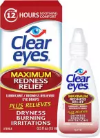 Clear Eyes Maximum Redness Relief XL - Oogdruppels Tegen Hooikoorts, Rode Ogen, Geïrriteerde Ogen, Droge Ogen & Brandende Ogen! (15ML)