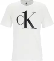 Calvin Klein CK ONE lounge T-shirt - heren lounge T-shirt O-hals - wit met logo -  Maat: S