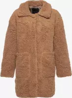 Jazlyn dames teddy coat - Bruin - Maat XL