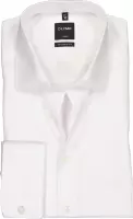 OLYMP Luxor modern fit overhemd - dubbele manchet - wit - Strijkvrij - Boordmaat: 43
