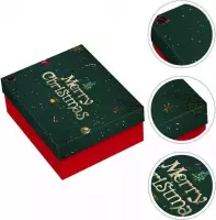 SET VAN 2 Kerst Cadeau Luxury Box - Kerst Doost-  Cartoon- Rode en Groen- Kerst Cadeau- Kerst Verpakking SET VAN 2