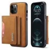 DG Ming - iPhone 13 Mini hoesje - 2 in 1 Magnetisch Portemonnee case - Bruin