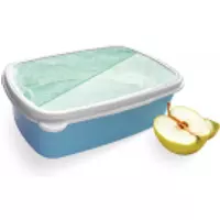 Broodtrommel Blauw met Green Marble Design