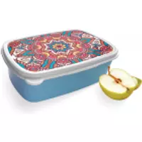 Broodtrommel Blauw met Mandala Hippie Design
