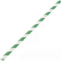 Fiesta Green biologisch afbreekbare papieren rietjes groen-wit gestreept | DE928