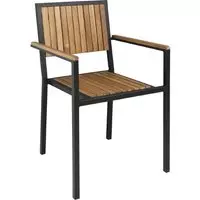 Bolero stalen en acaciahouten stoelen met armleuningen | DS151