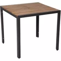 Bolero vierkante stalen en acaciahouten tafel 80x80cm | DS152
