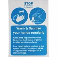 Vinylsticker A4 "Wash & sanitise your hands regularly"