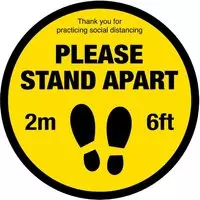 Social distancing vloersticker "Please Stand Apart" 20cm