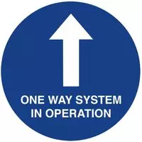 Social distancing vloersticker "One Way System" 40cm