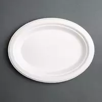 Fiesta Green composteerbare bagasse borden ovaal 198mm (50 stuks) - 50