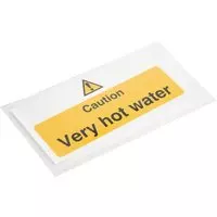 Vogue "Caution - Very hot water" waarschuwingsbord zelfklevend