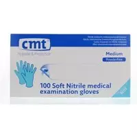CMT Onderzoekhandschoen nitriel soft blauw poedvr M 100 Stuks
