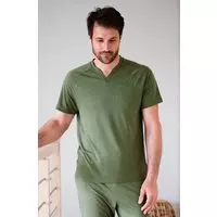 Pyjamatop van biologisch katoen en Tencel™ Sonora voor mannen Khaki