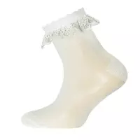 Sok ivoor met broderie randje-23/26