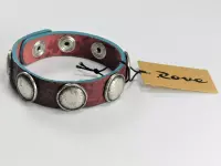 Kalfsleren ibiza-armband Platja d'en Bossa bordeaurood